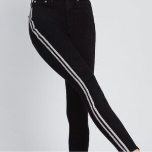 Alice and Olivia Black Skinny Jeans with Crystals